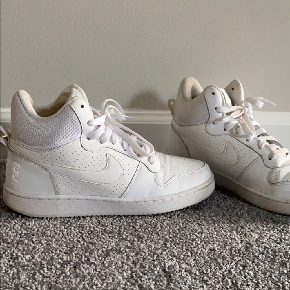 Nike white high top Air-force Ones